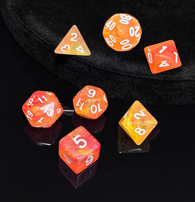 vvpesca Orange DND Dice Set of 7 – Polyhedral Dice Set for TTRPGs,Dungeons and Dragons,Role Playing Games and Other Table Games– D20 System Dice (Bright Orange) - Image 4
